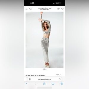 Shimmering Silver sequin skirt set